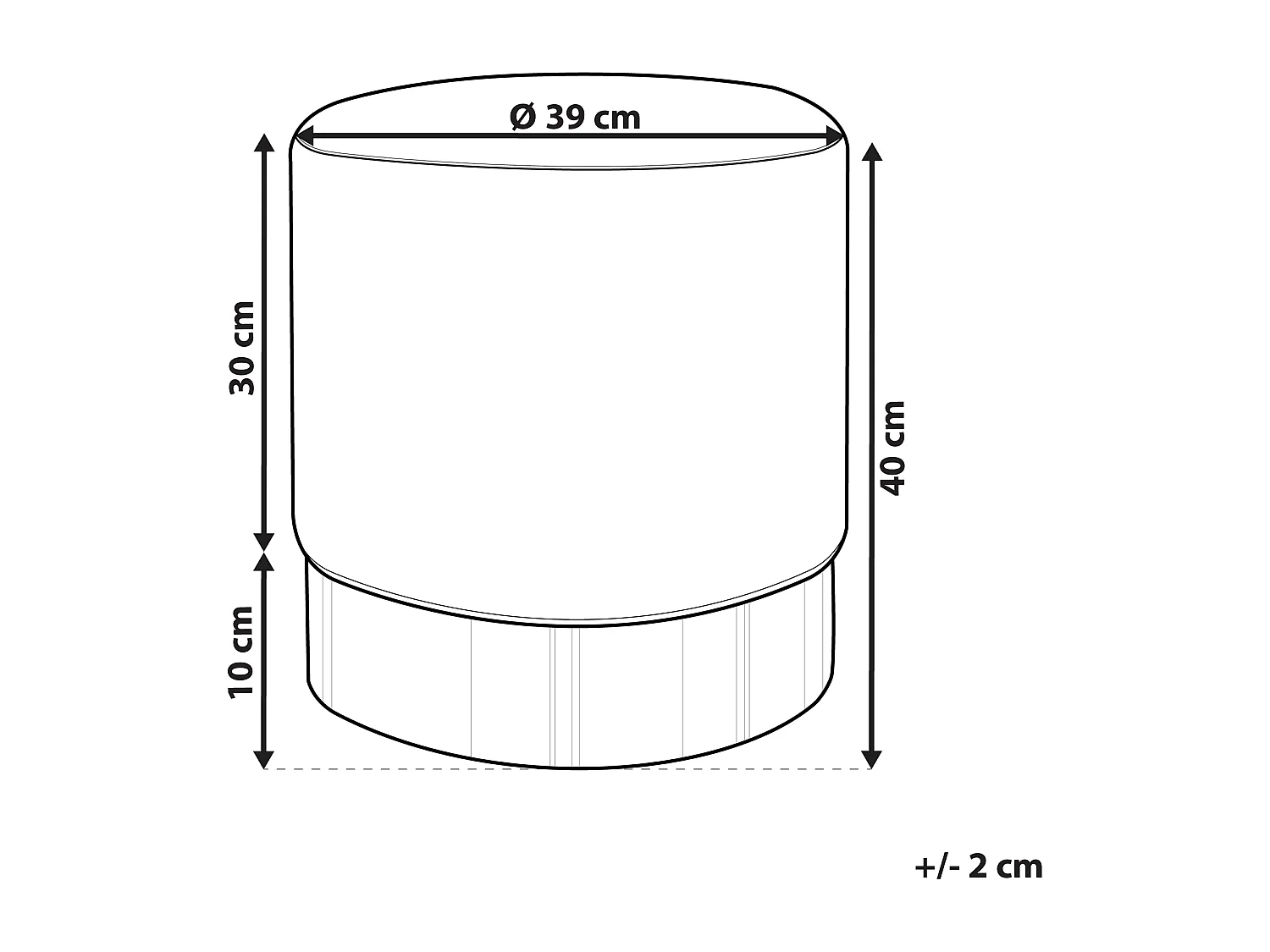 Pouf SOPHIA Velours Orange 39 cm 39 cm 40 cm