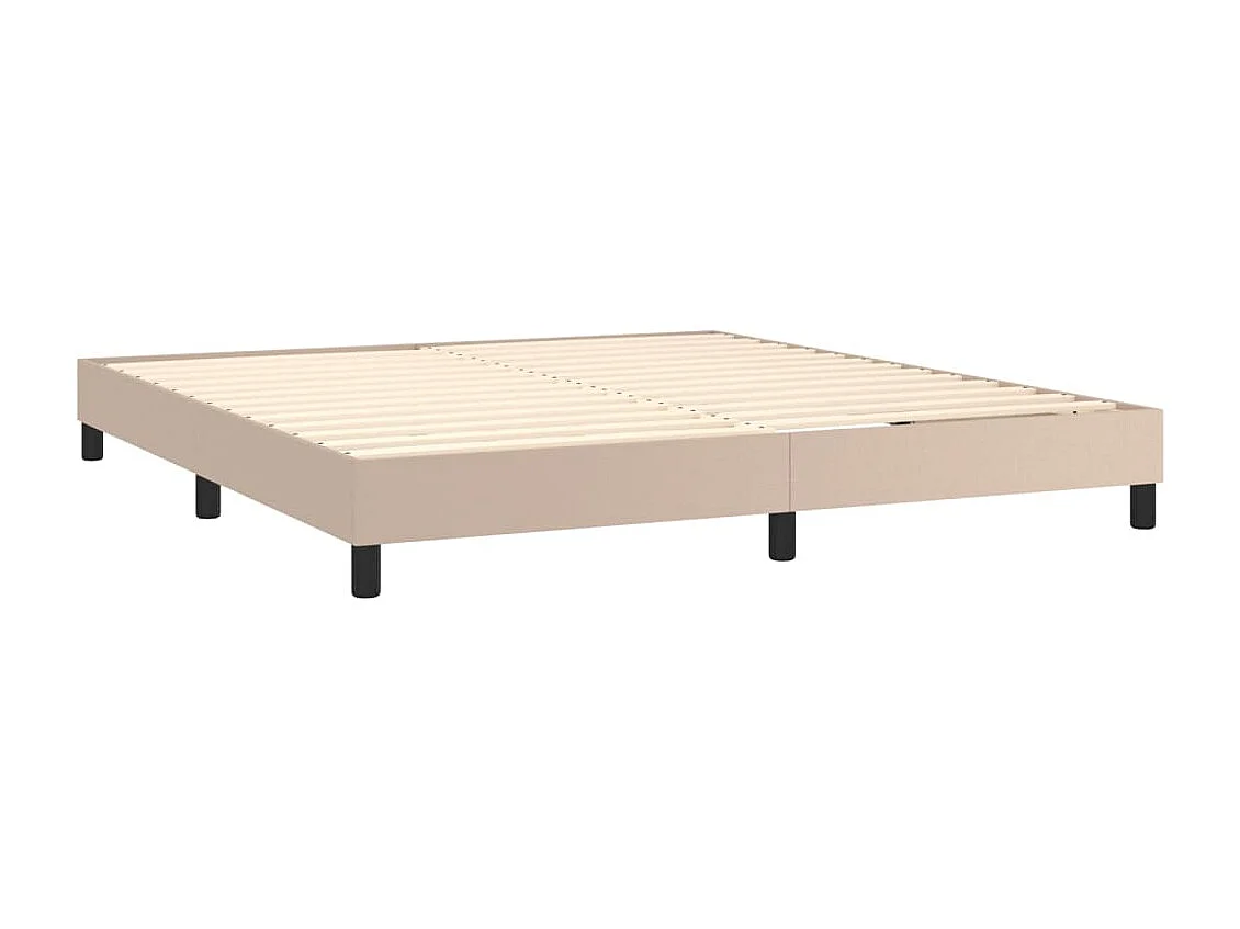 Sommier tapissier matelas LED Cappuccino 160x200 cm Similicuir