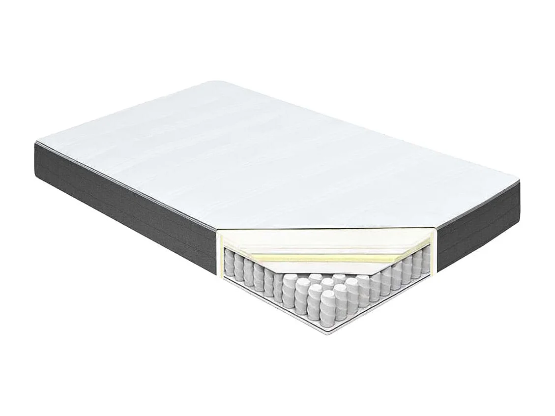 Sommier tapissier Gris foncé Tissu 140x200 cm