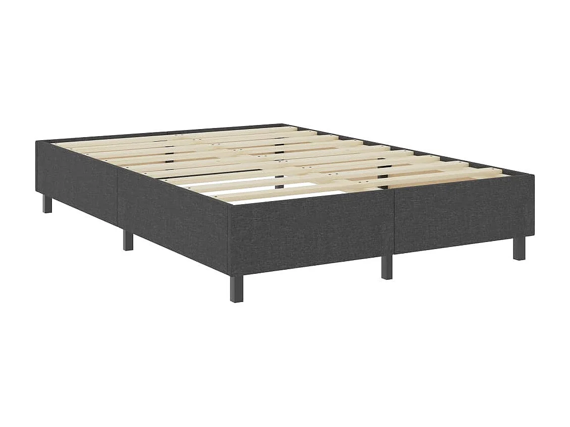 Cama boxspring 160x200 cm tecido cinzento