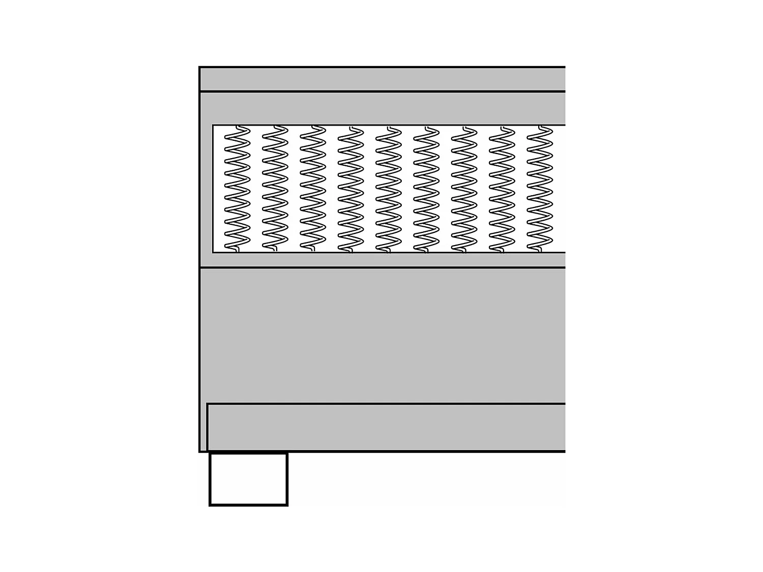 Sommier tapissier Gris foncé Tissu 140x200 cm