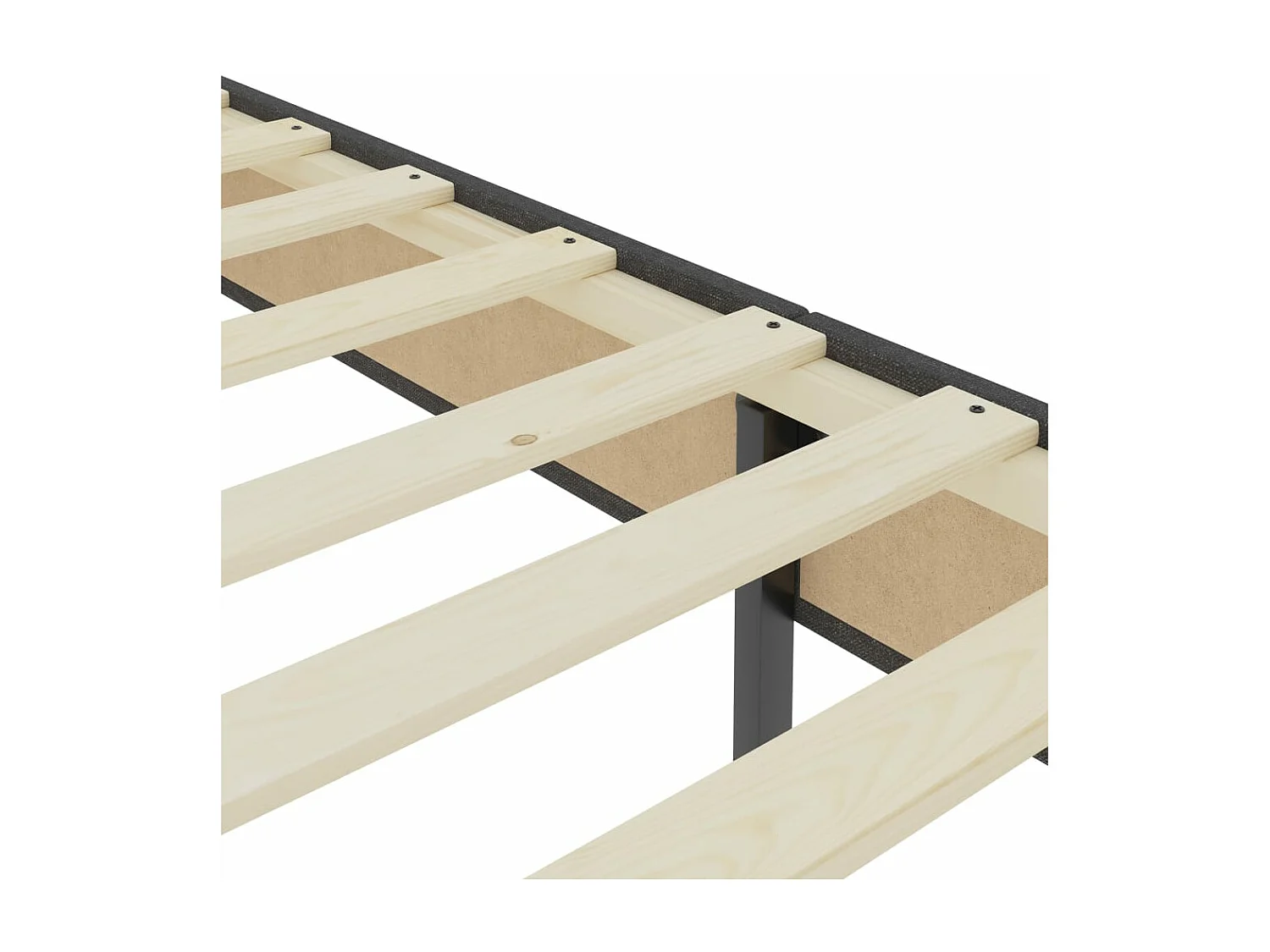 Cama boxspring 200x200 cm tecido cinzento-escuro