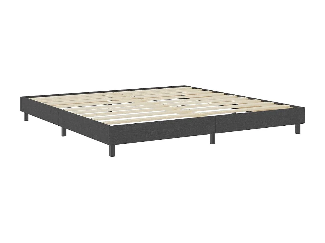 Cama box spring tela gris oscuro 200x200 cm