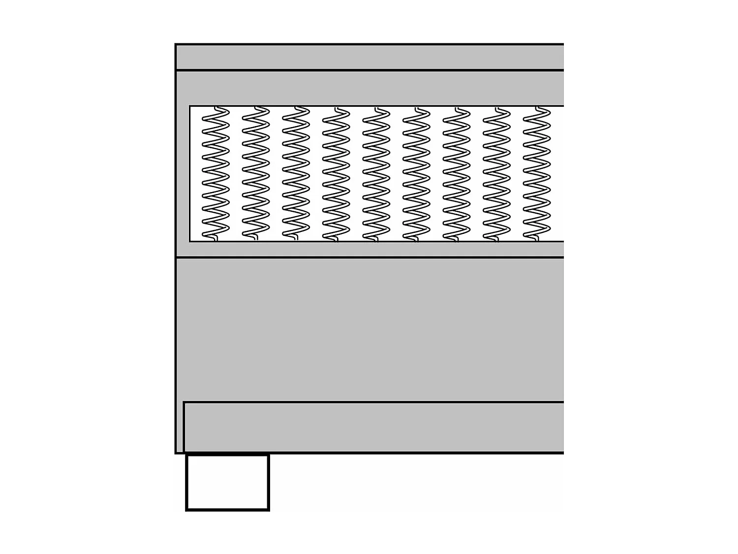 Boxspring stof donkergrijs 140x200 cm