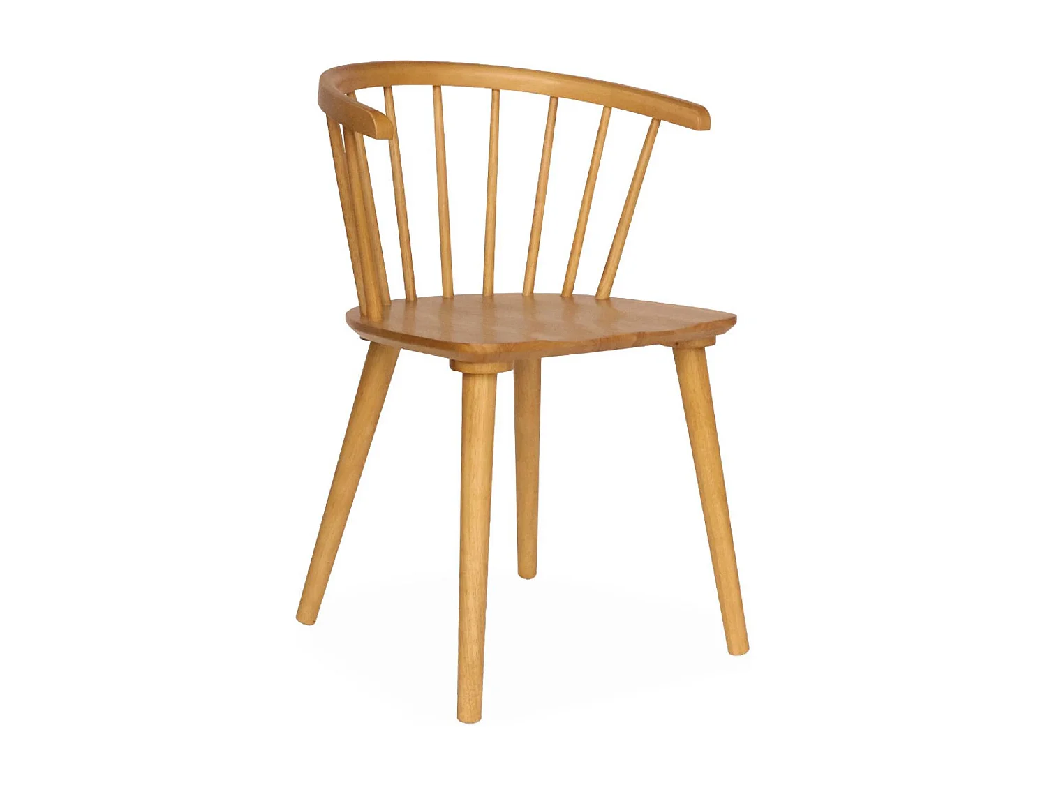 Lot de 4 chaises naturelles à barreaux en bois et contreplaqué. Paula. L 51 x P 53 x H 75cm