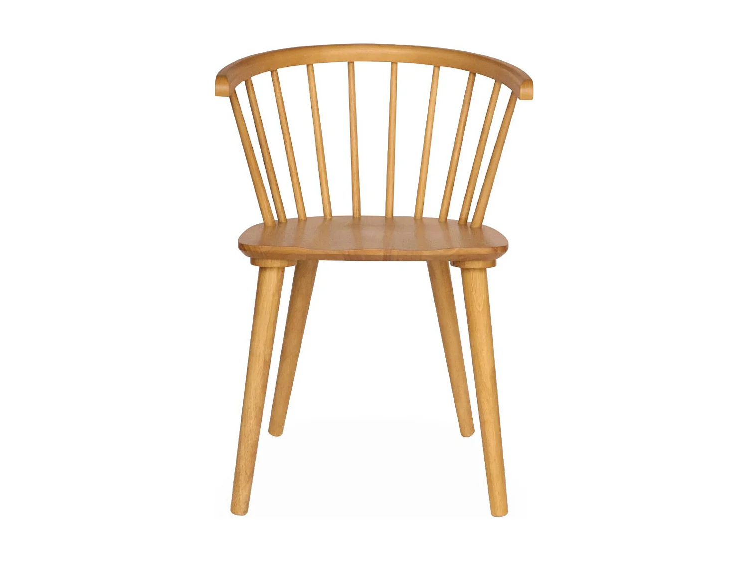 Lot de 4 chaises naturelles à barreaux en bois et contreplaqué. Paula. L 51 x P 53 x H 75cm