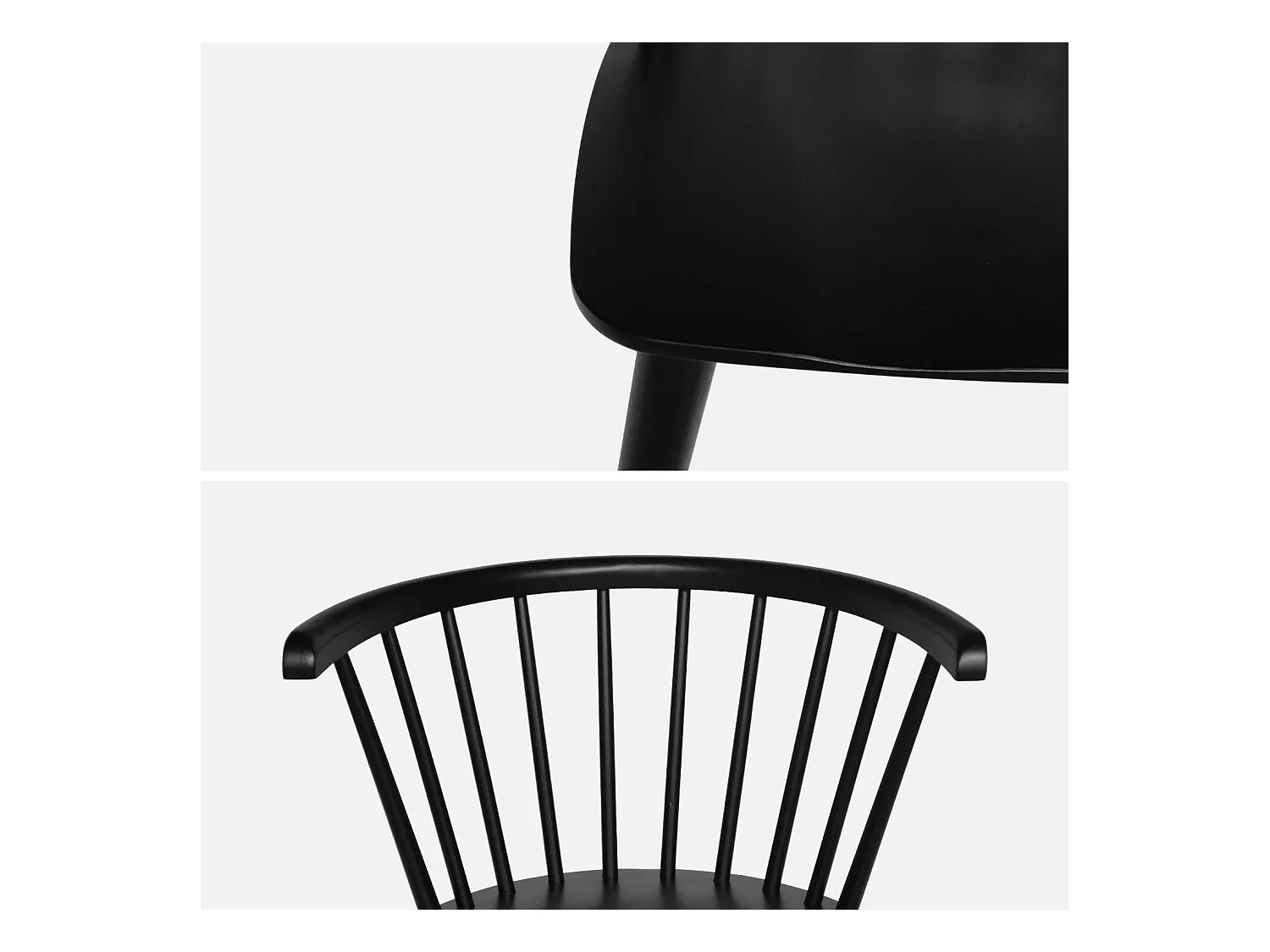 Set di 4 sedie in legno, nero