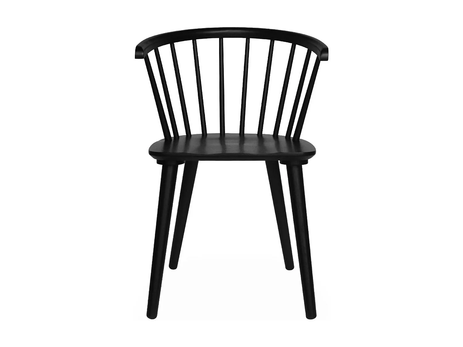 Lot de 4 chaises noires à barreaux en bois et contreplaqué. Paula. L 51 x P 53 x H 75cm