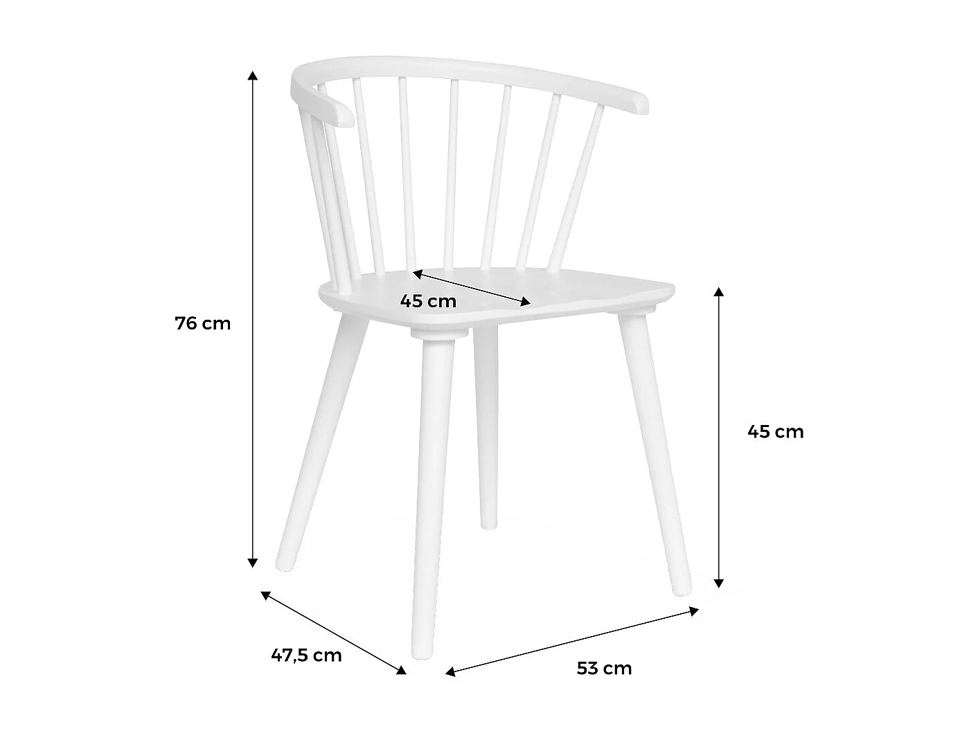 Set di 4 sedie in legno, marrone