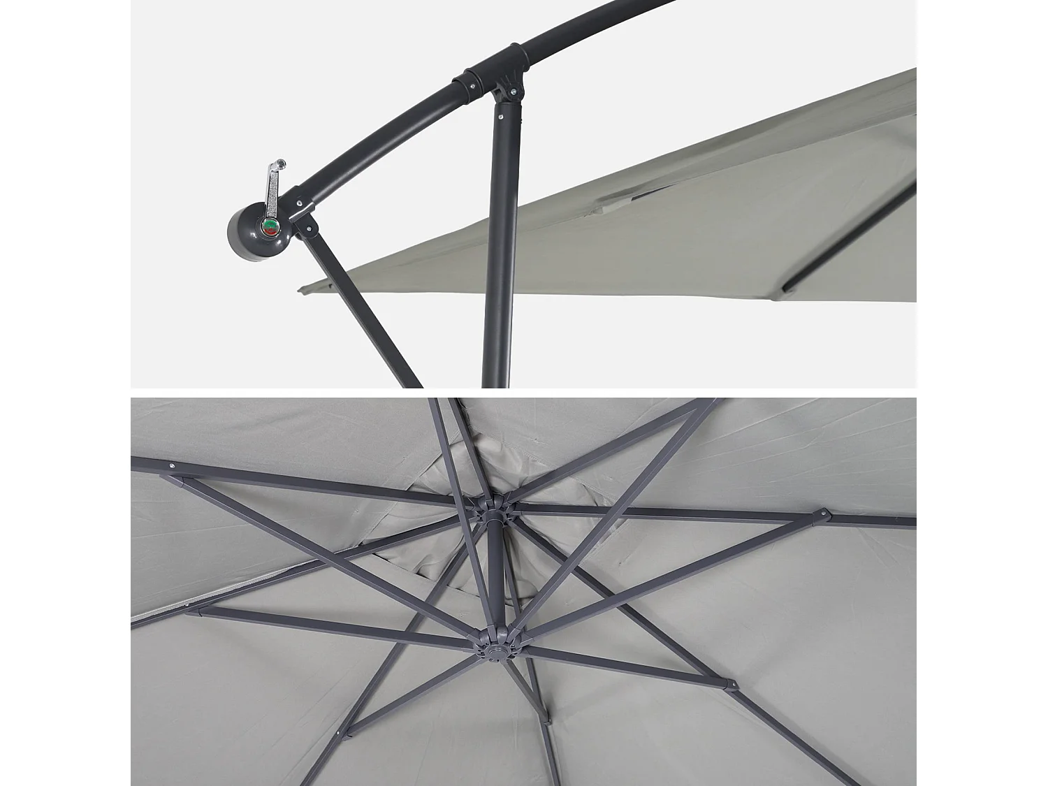 Ombrellone quadrato offset 3x3m, verde kaki