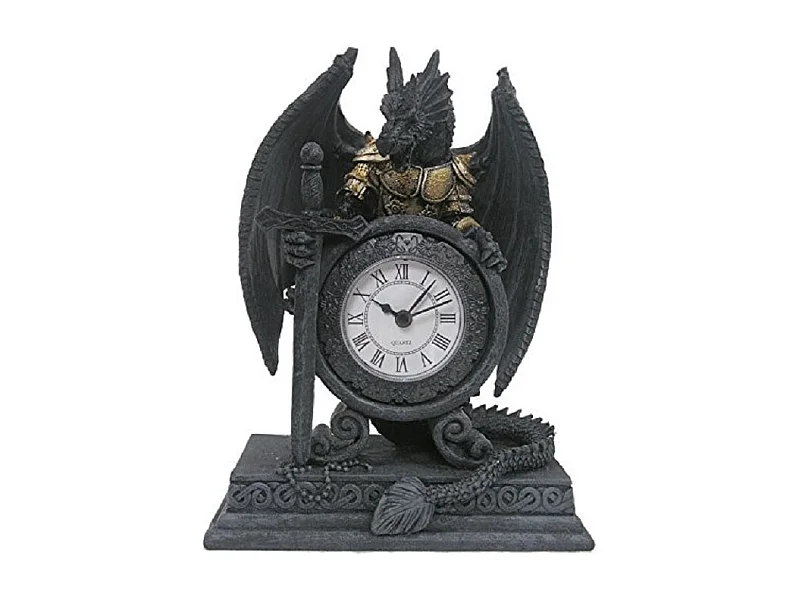 Horloge Dragon en armure 20 cm