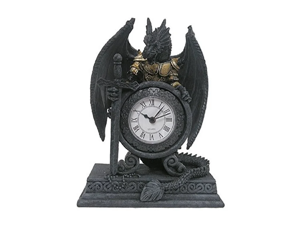 Horloge Dragon en armure 20 cm