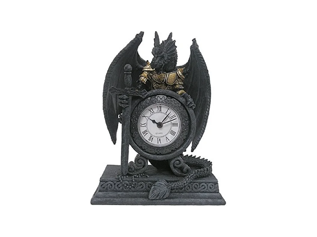 Horloge Dragon en armure 20 cm