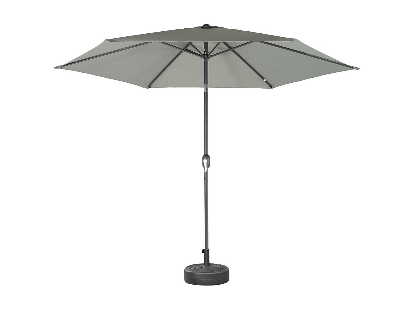 Parasol droit rond 300cm - Touquet Rouge - mât central en aluminium orientable et manivelle d