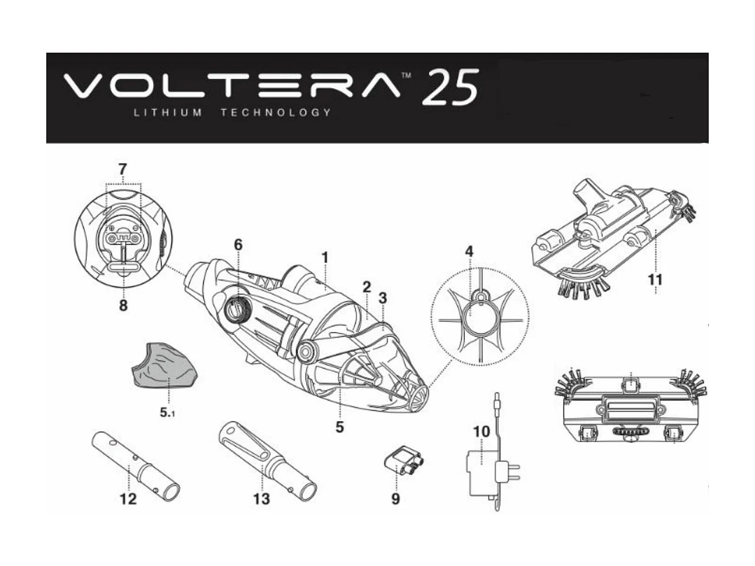 Kokido Aspirateur manuel à batterie pour piscine - EV25CBX/EU