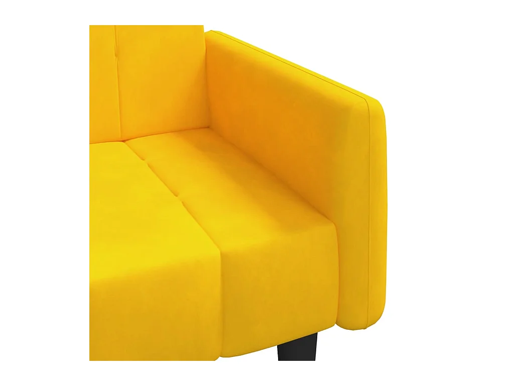 Canapé-lit 2 places jaune velours