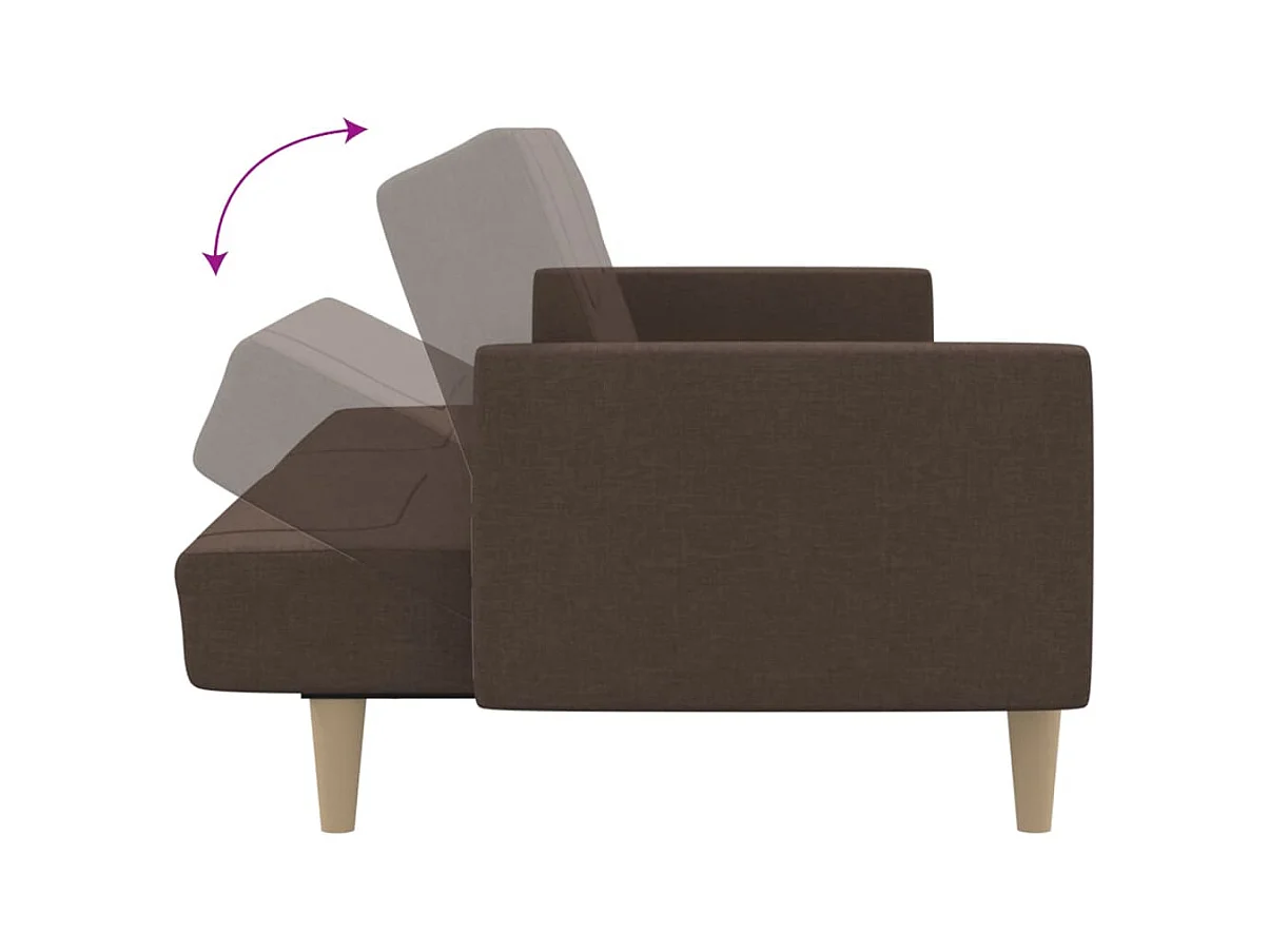 Canapé-lit à 2 places taupe tissu