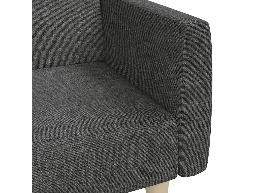 Sofá-cama de 2 lugares tecido cinzento-escuro