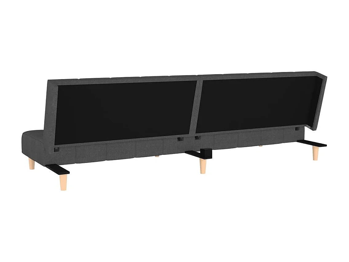 Sofá cama de 2 plazas tela gris oscuro