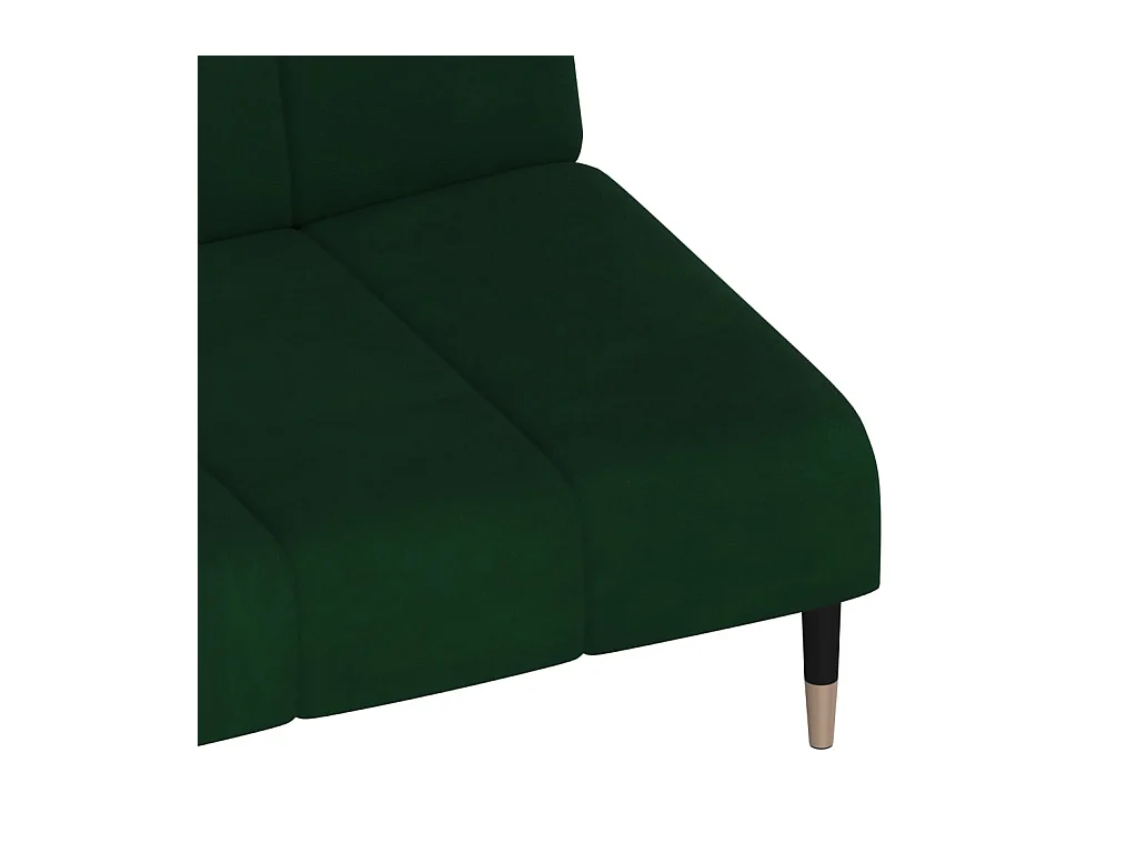 Canapé-lit à 2 places vert foncé velours