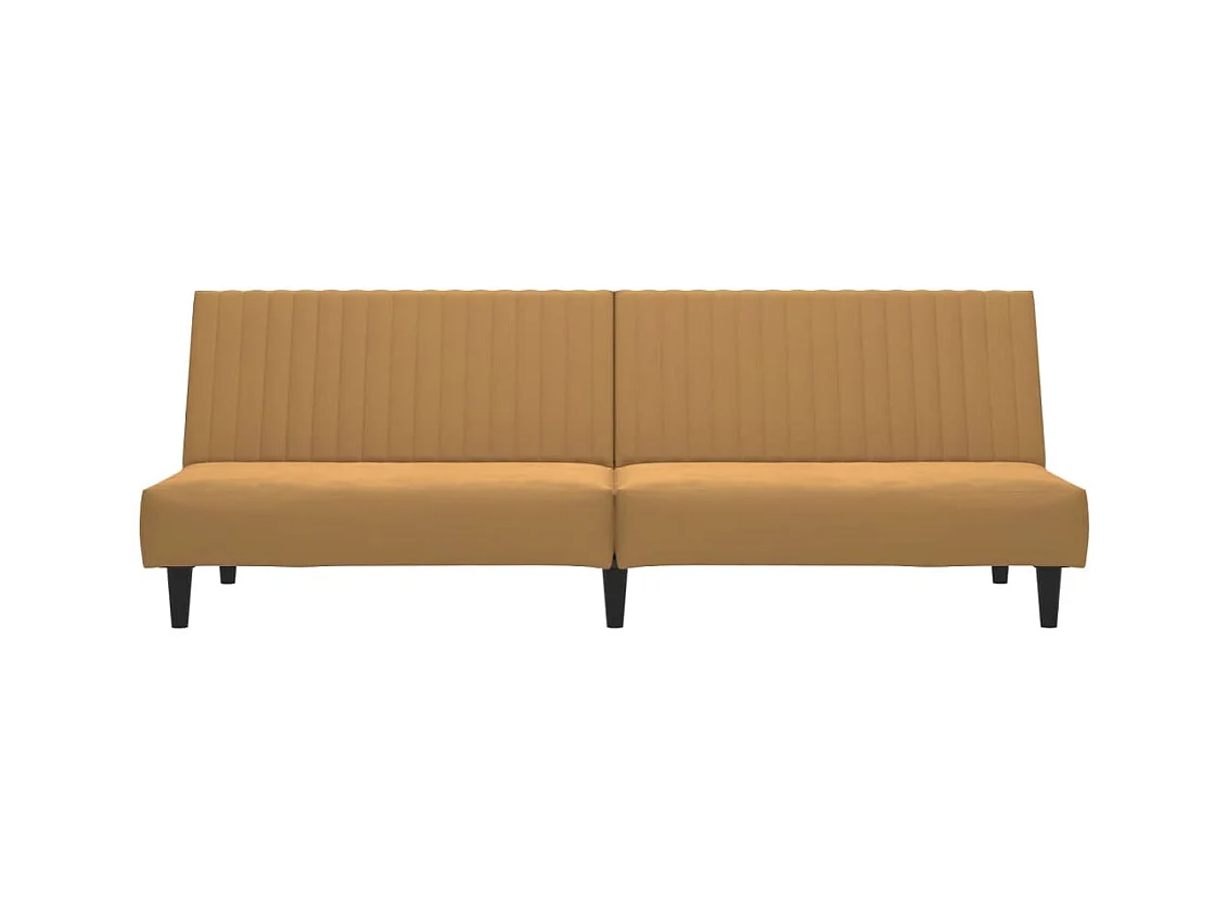 Canapé-lit à 2 places marron velours