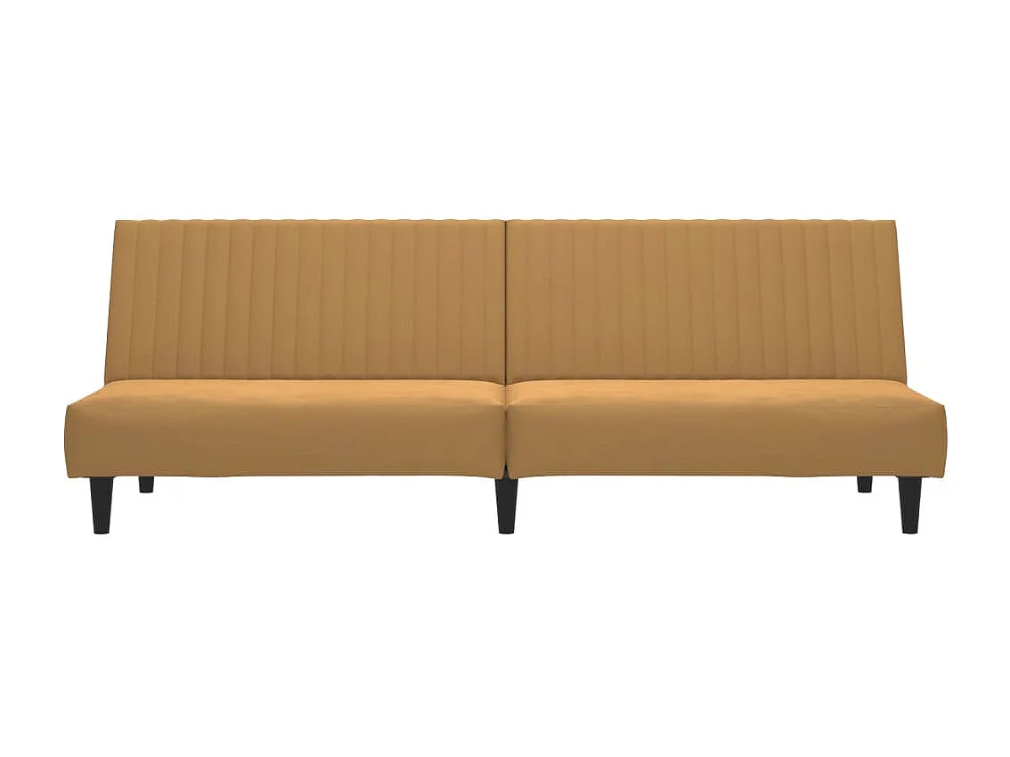 Canapé-lit à 2 places marron velours