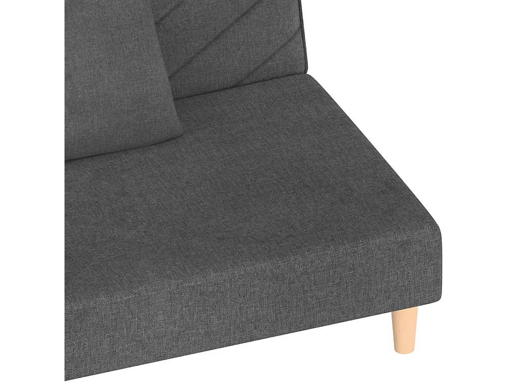 Sofá cama de 2 plazas con dos almohadas tela gris oscuro