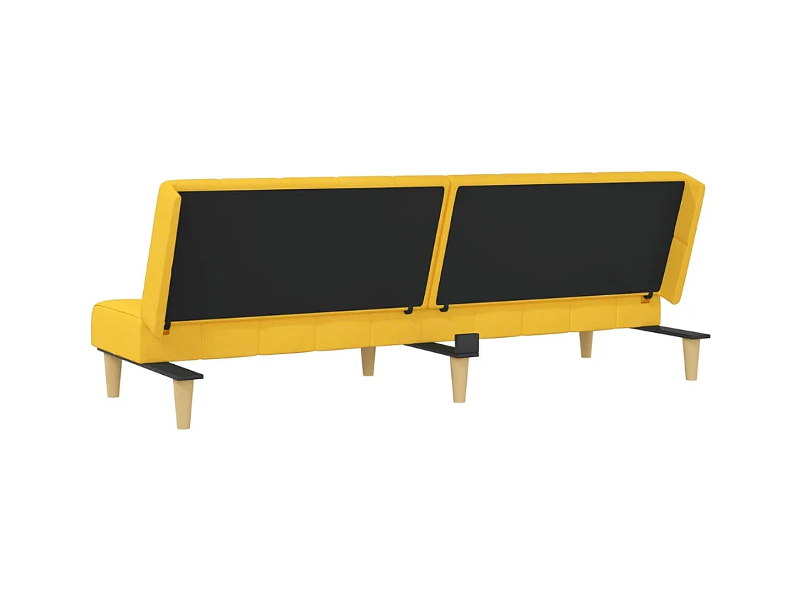 Canapé-lit à 2 places jaune tissu