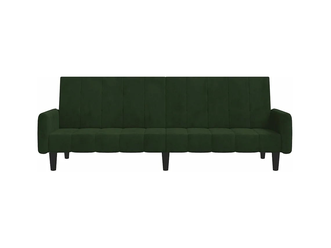 Canapé-lit à 2 places vert foncé velours