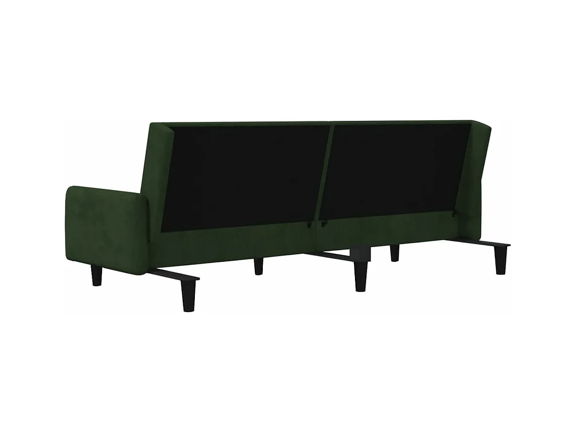 Canapé-lit à 2 places vert foncé velours
