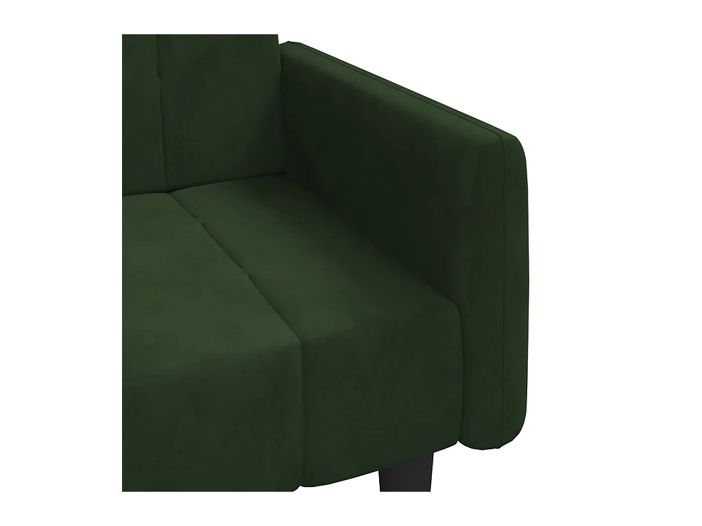 Canapé-lit à 2 places vert foncé velours