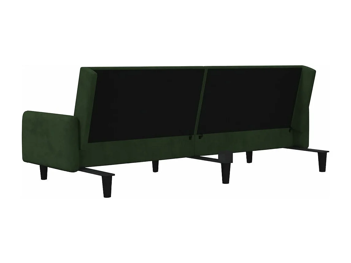 Canapé-lit à 2 places vert foncé velours