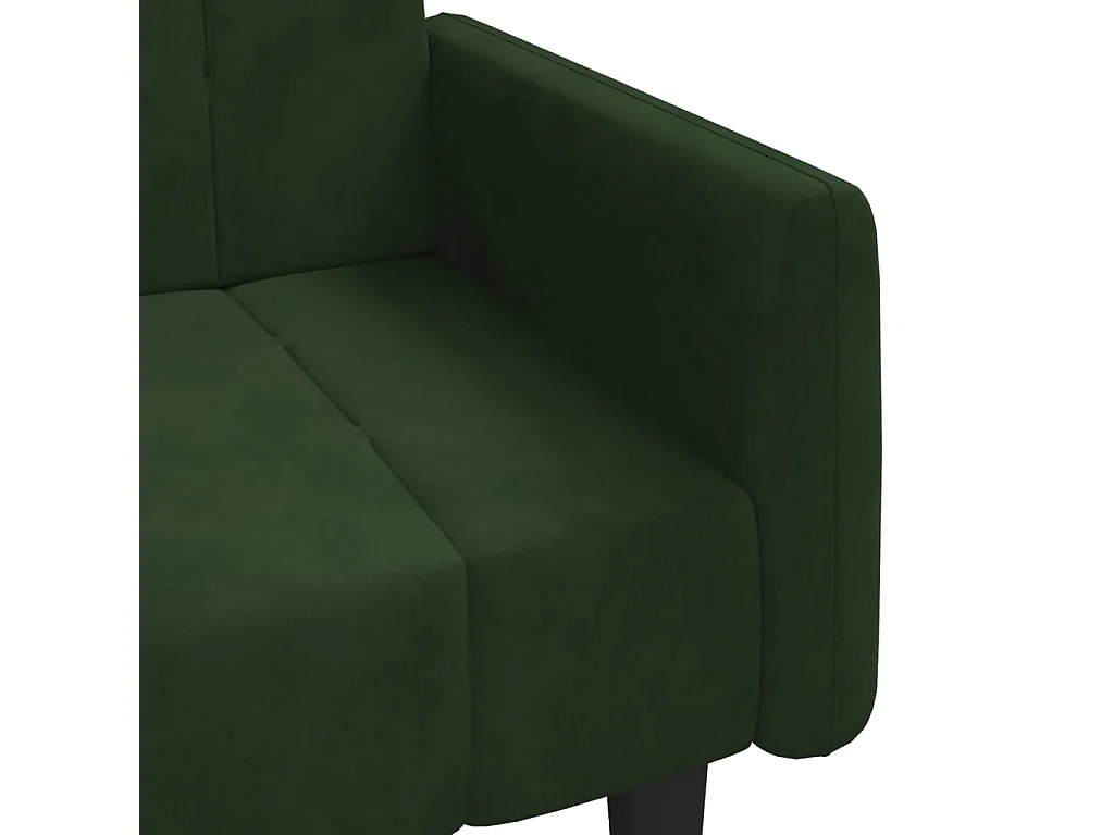 Canapé-lit à 2 places vert foncé velours