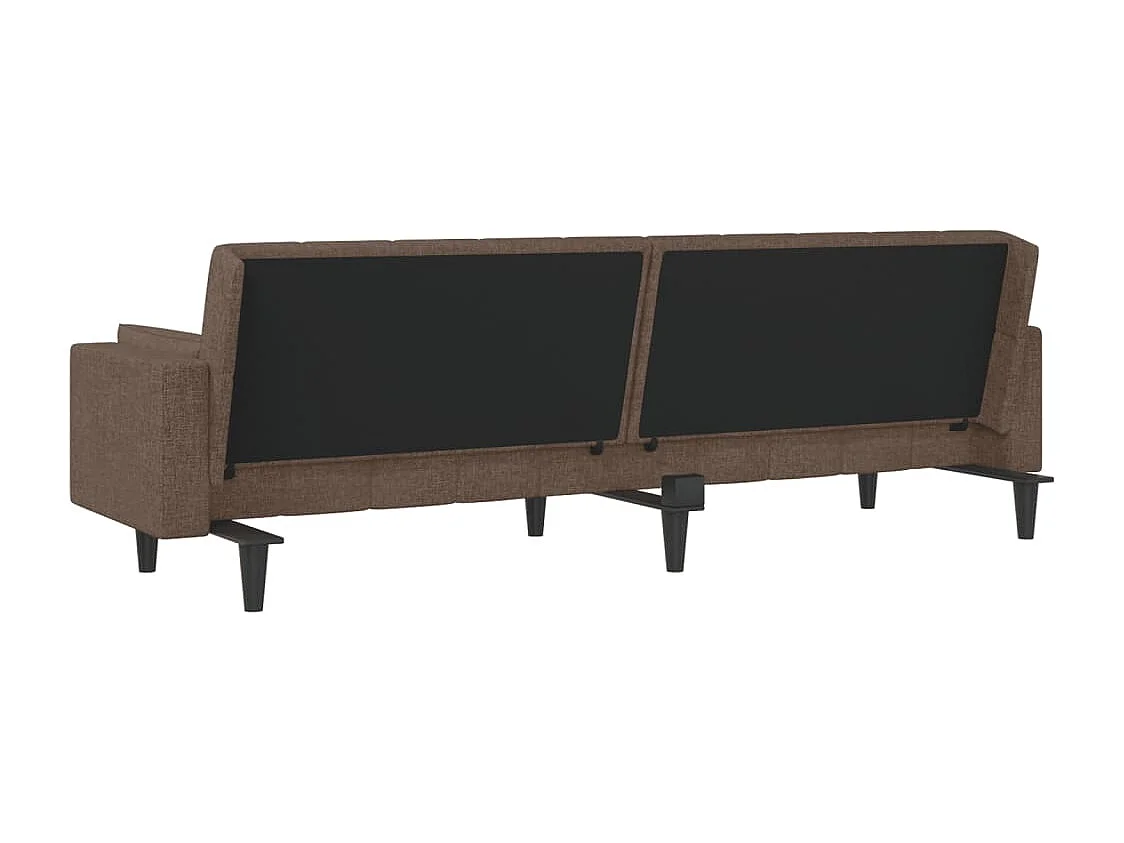 Slaapbank 2-zits met 2 kussens stof taupe