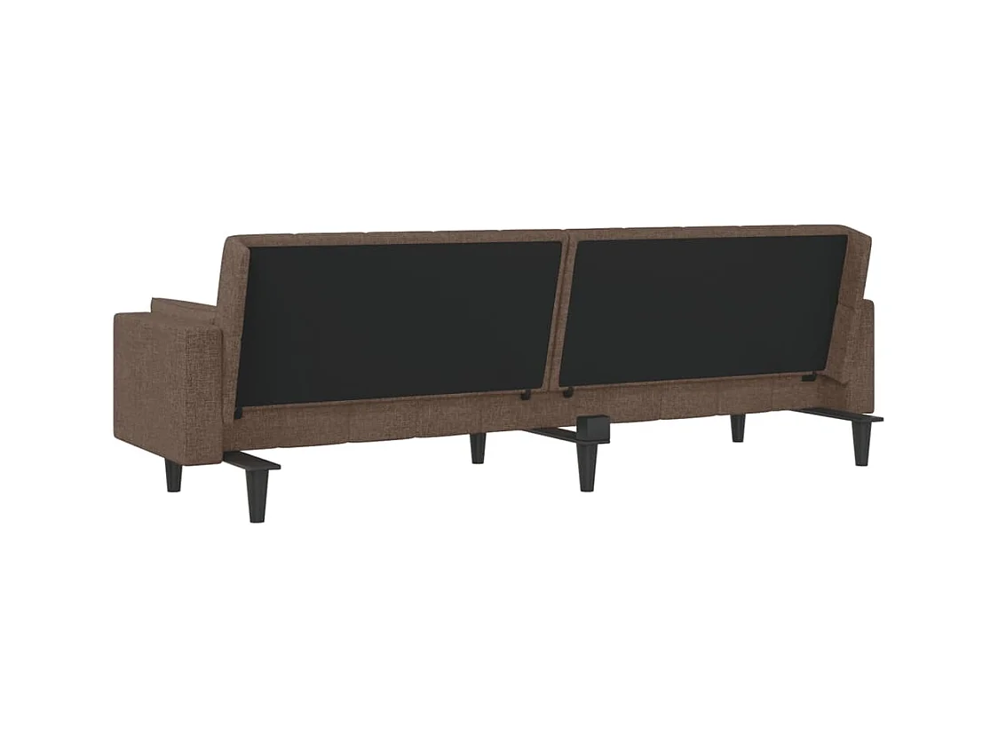 Canapé-lit à 2 places avec deux oreillers taupe tissu