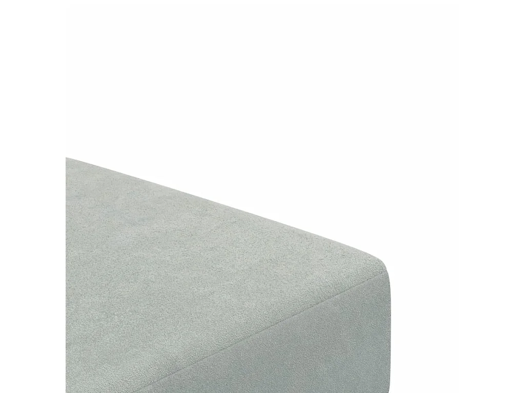 Canapé-lit à 2 places avec repose-pied gris clair velours