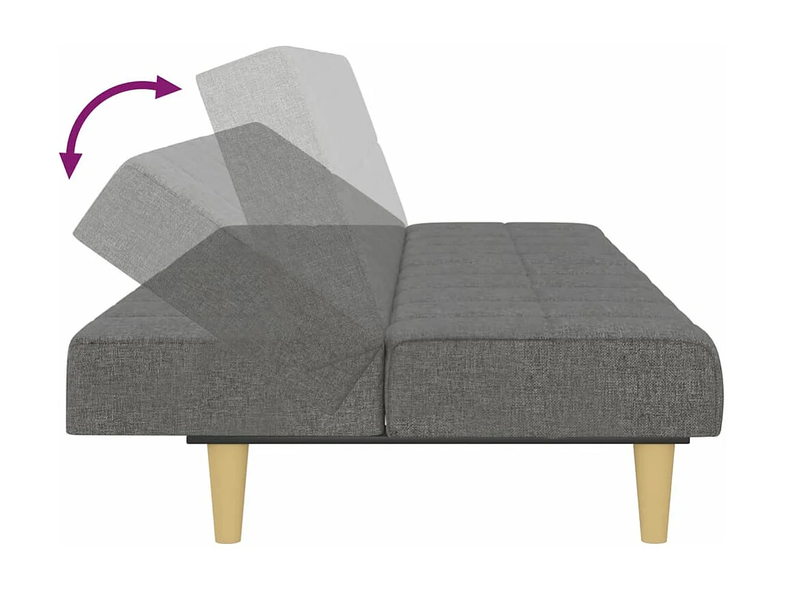 Canapé-lit à 2 places gris clair tissu