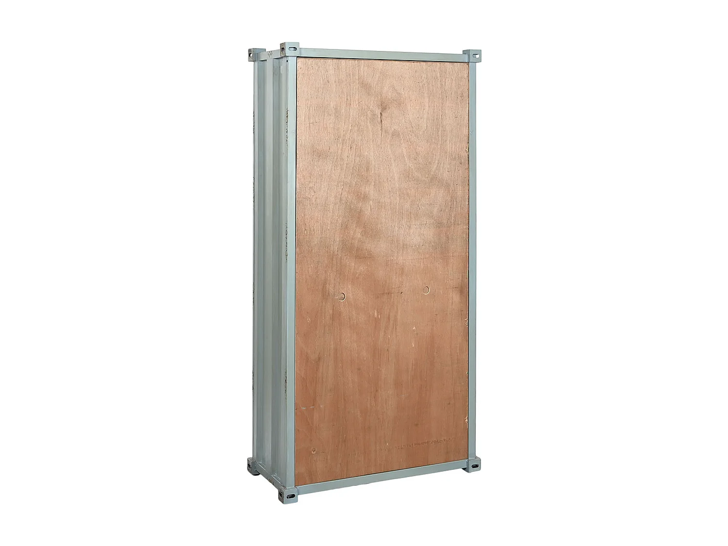 Meuble de Porte-bouteilles en métal et bois coloris bleu - longueur 76 x profondeur 41 x Hauteur 157 cm