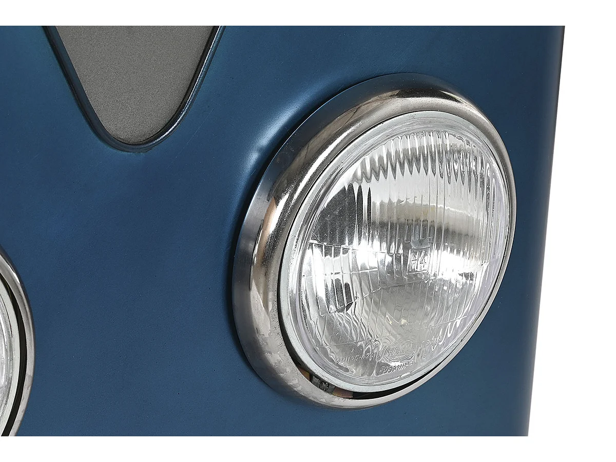 Meuble de Porte-bouteilles en métal coloris bleu, gris -  longueur 71 x profondeur 43 x Hauteur 152 cm