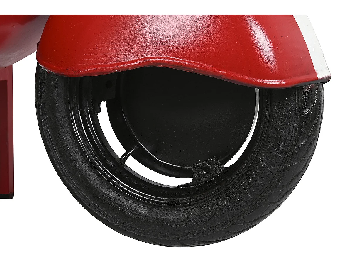 Meuble de Porte-bouteilles en métal coloris rouge et bois naturel - longueur 183 x profondeur 51 x Hauteur 102 cm