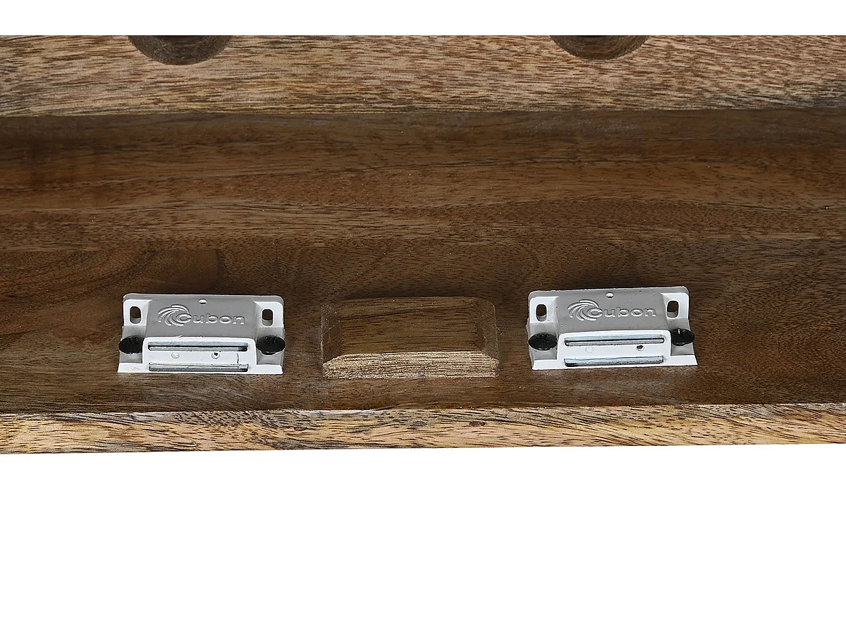 Meuble de Porte-bouteilles avec 2 portes en bois coloris naturel, blanc - longueur 84 x profondeur 41 x Hauteur 108 cm