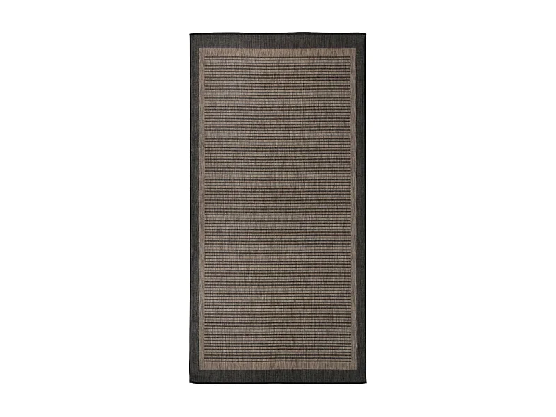 Alfombra de exterior de tejido plano marrón oscuro 100x200 cm
