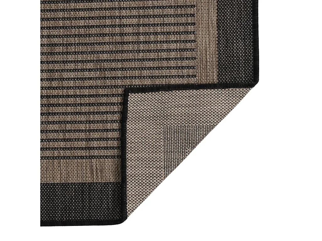 Tapis à tissage plat d'extérieur 100x200 cm marron foncé