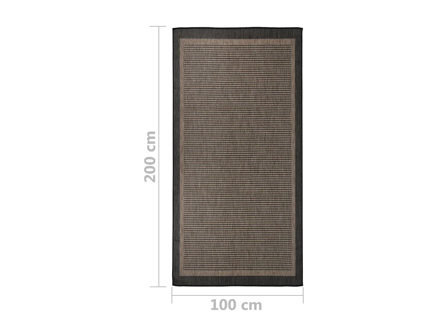 Tapis à tissage plat d'extérieur 100x200 cm marron foncé