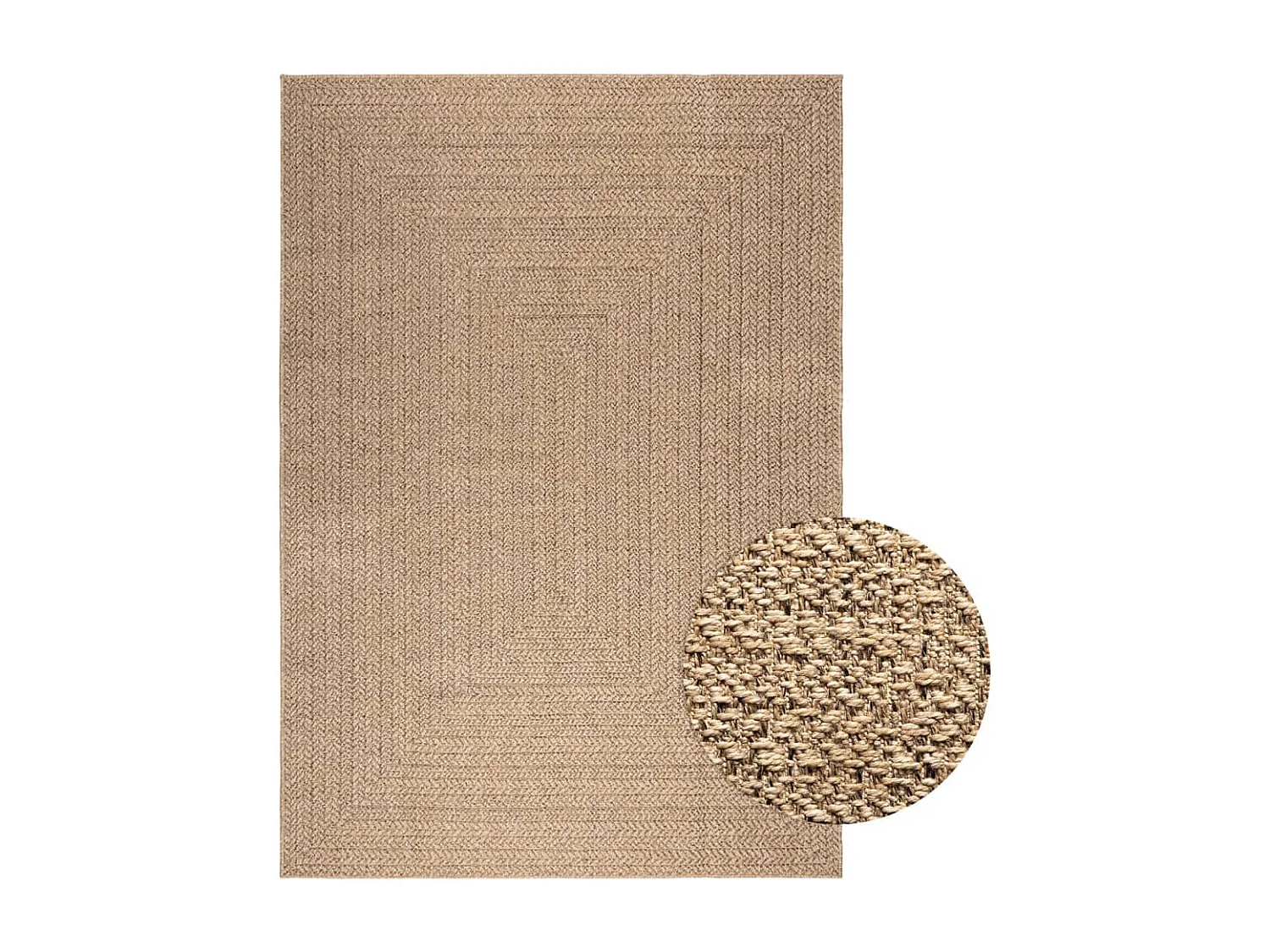 Tapis 160x230 cm aspect jute intérieur et extérieur