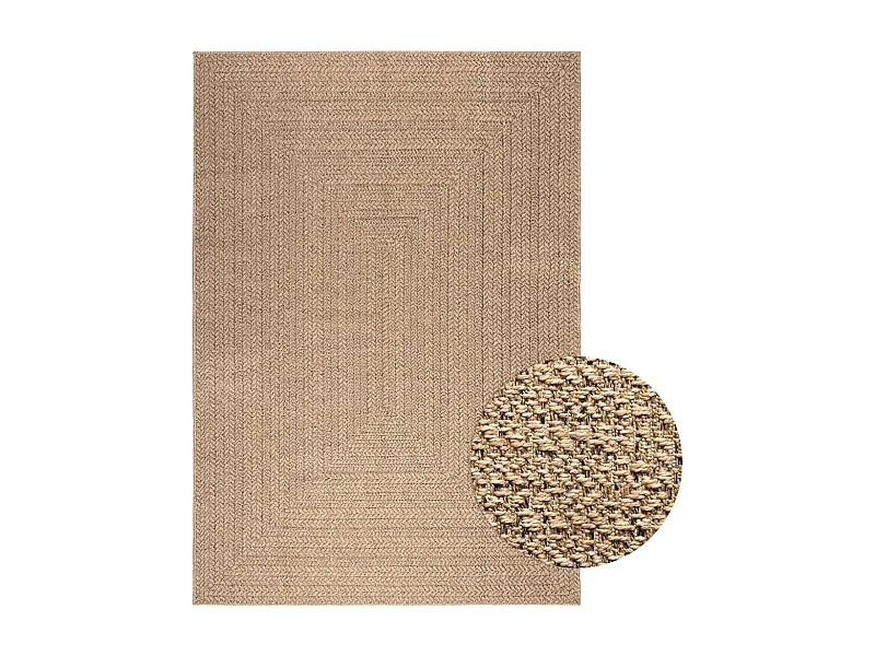 Tapete para interior e exterior 160x230 cm aspeto de juta