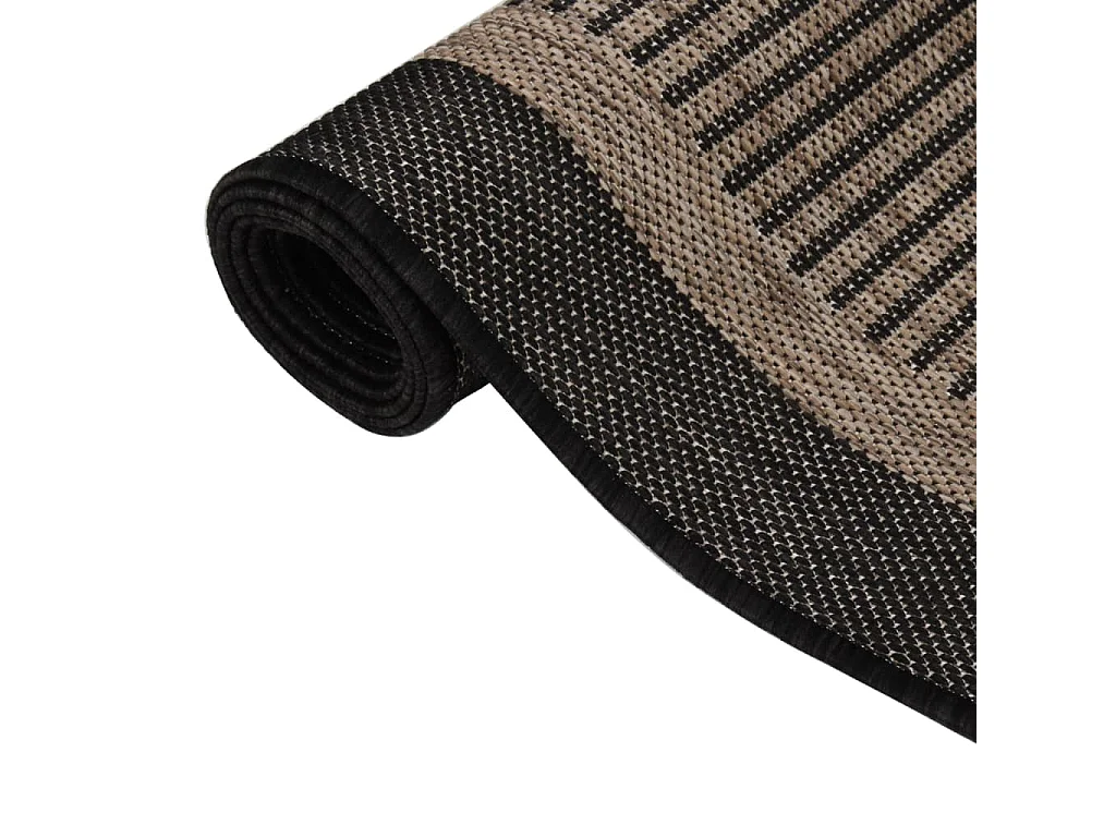 Tapis à tissage plat d'extérieur 160x230 cm marron foncé