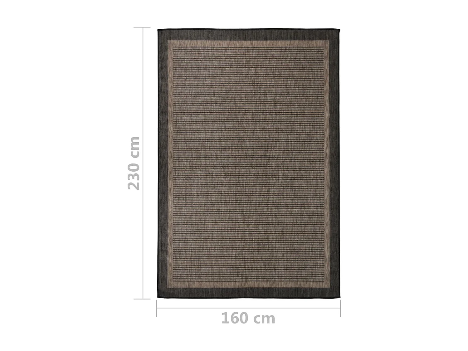 Tapis à tissage plat d'extérieur 160x230 cm marron foncé