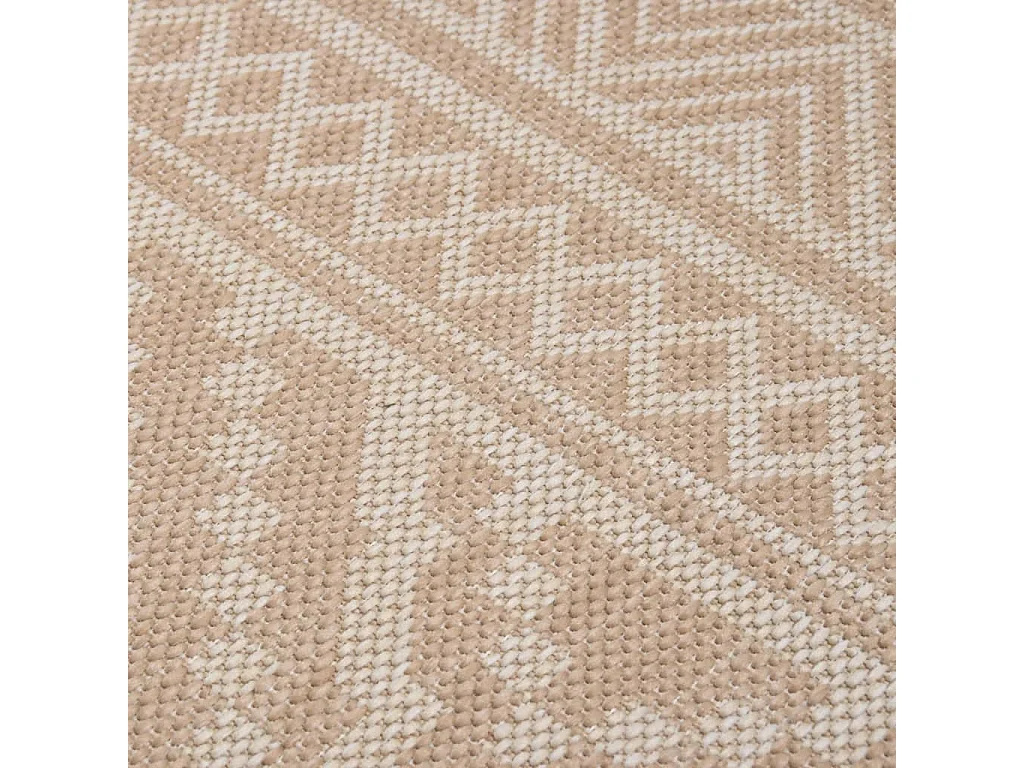 Tapis à tissage plat d'extérieur 120x170 cm rayures brunes