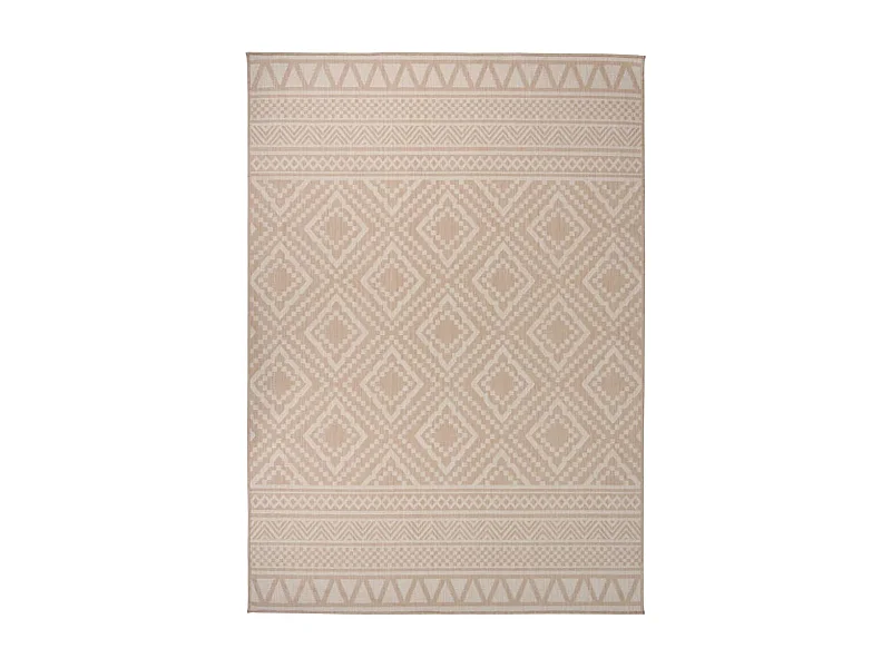 Tapete de tecido plano p/ exterior 120x170 cm riscas castanhas